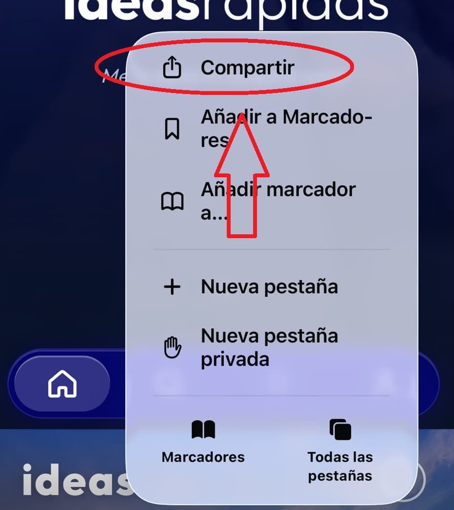 Paso 2: Pulsa "Compartir"