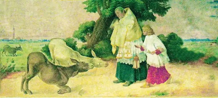 Iglesia dedicada a San Bartolomé, donde se conserva el fresco del Milagro